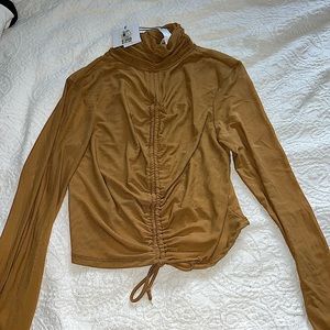 Mesh long sleeve crop